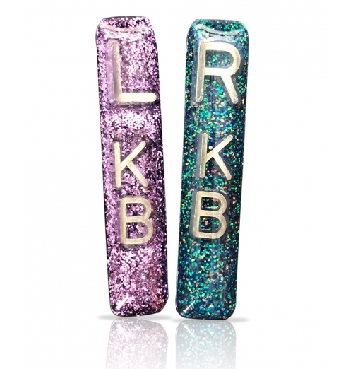 Long Narrow Rectangle Glitter X-ray Markers 3 Initials Tight Collimation Small